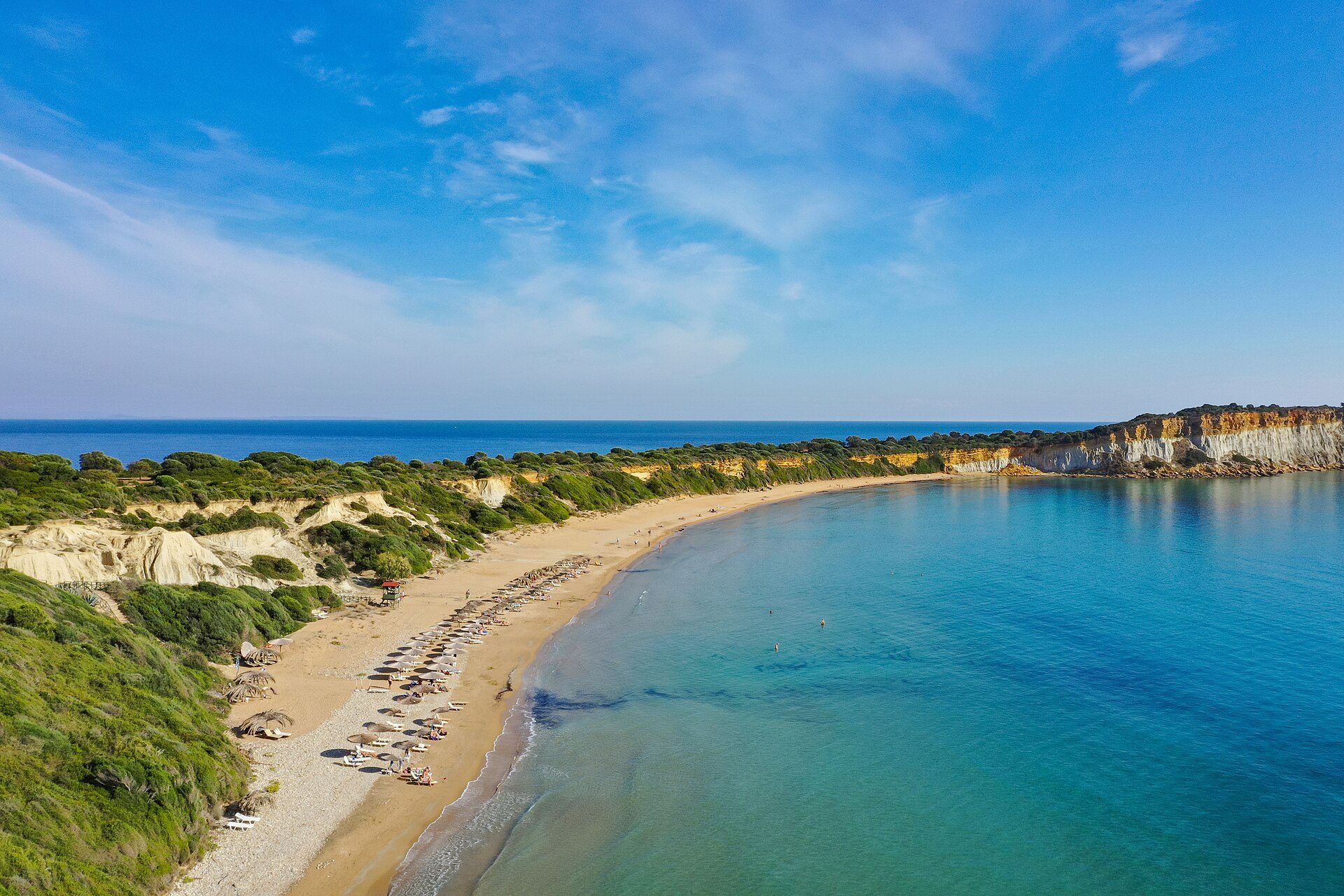 Gerakas aus der Luft: Sandstrand an der Südspitze von Vasilikos