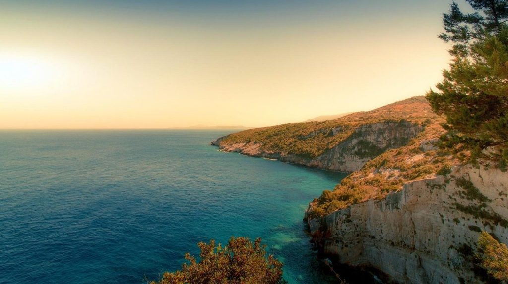 Abendlicht an der Steilküste von Zakynthos